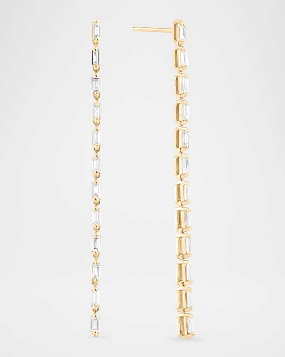 Baguette Diamond Linear Tennis Earrings